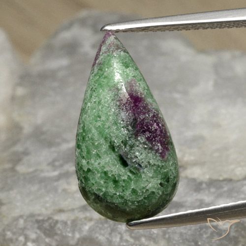 8.25ct 天然 マルチカラー ルビーゾイサイト, 洋梨の形, オペーク