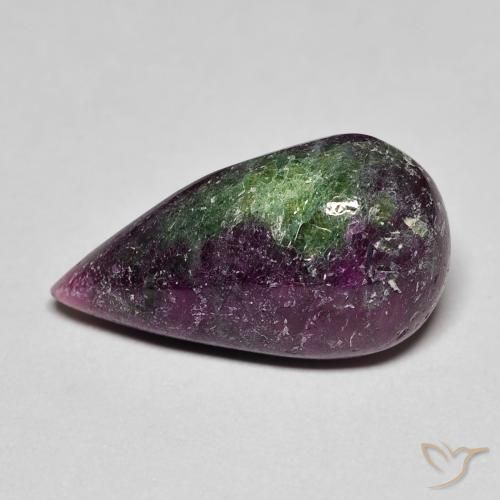 9.25ct 天然 マルチカラー ルビーゾイサイト, 洋梨の形, オペーク