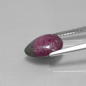 3.83カラットの天然マルチカラールビーゾイサイト、洋梨の形、オペーク