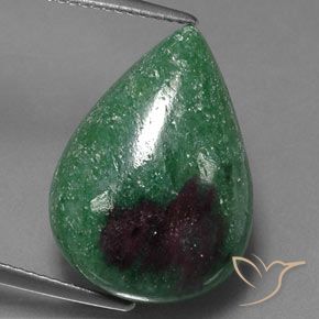 16.04ct 天然 マルチカラー ルビーゾイサイト, 洋梨の形, オペーク