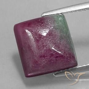 8.93ct 天然 マルチカラー ルビーゾイサイト, 四角形, オペーク