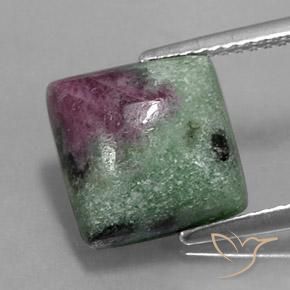 6.74ct 天然 マルチカラー ルビーゾイサイト, 四角形, オペーク