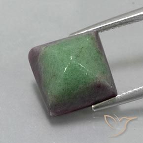 10.92ct 天然 マルチカラー ルビーゾイサイト, 四角形, オペーク