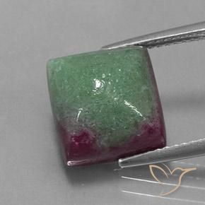 9.91ct 天然 マルチカラー ルビーゾイサイト, 四角形, オペーク