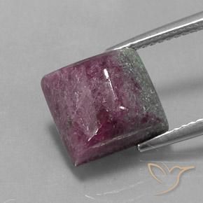 8.08ct 天然 マルチカラー ルビーゾイサイト, 四角形, オペーク