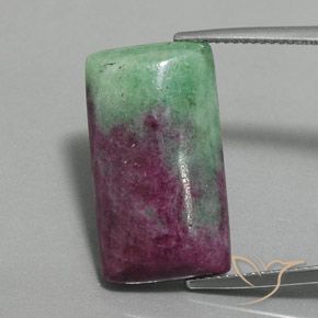 18.00ct 天然 マルチカラー ルビーゾイサイト, バゲット, オペーク