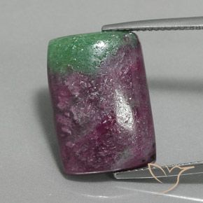 16.97ct 天然 マルチカラー ルビーゾイサイト, バゲット, オペーク