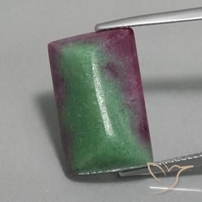 16.86ct 天然 マルチカラー ルビーゾイサイト, バゲット, オペーク