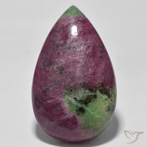 93.98ct 天然 マルチカラー ルビーゾイサイト, 洋梨の形, オペーク