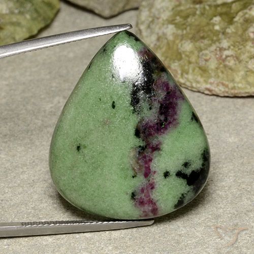 40.42ct 天然 マルチカラー ルビーゾイサイト, 洋梨の形, オペーク