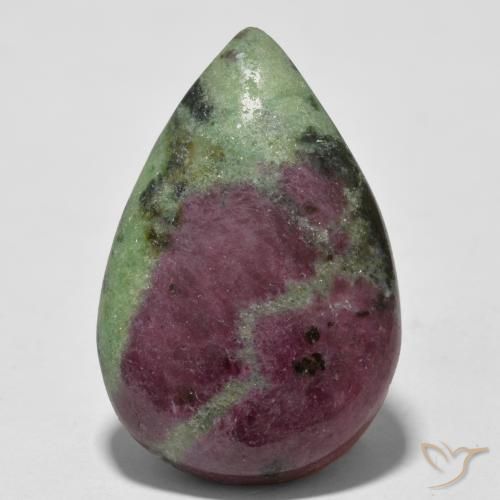 29.84ct 天然 マルチカラー ルビーゾイサイト, 洋梨の形, オペーク