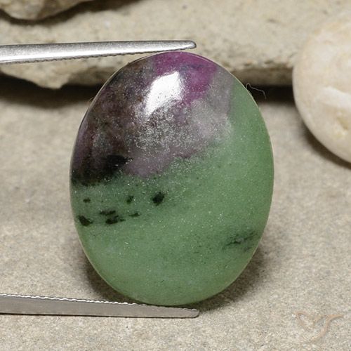 27.80ct 天然 マルチカラー ルビーゾイサイト, 楕円形, オペーク