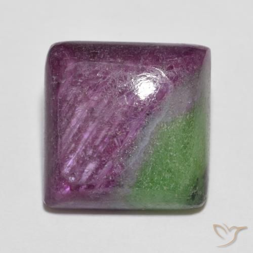 7.66ct 天然 マルチカラー ルビーゾイサイト, 四角形, オペーク