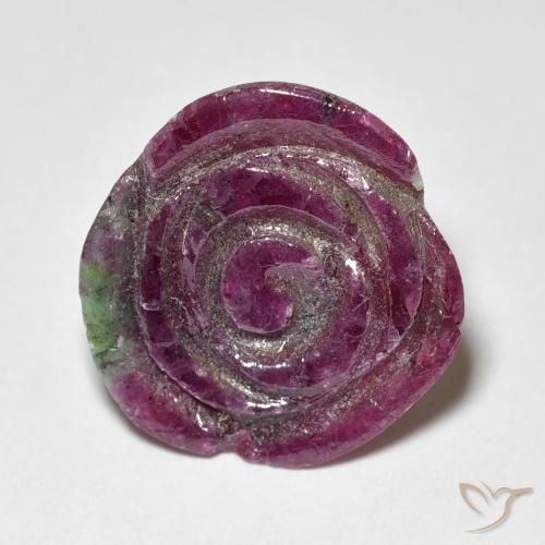 9.01ct 天然 Medium Dark-Purple ルビーゾイサイト, フラワーカット, オペーク