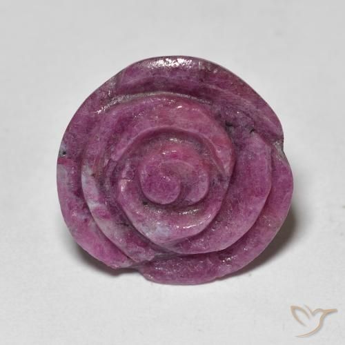 17.81ct 天然 Medium Dark-Purple ルビーゾイサイト, フラワーカット, オペーク