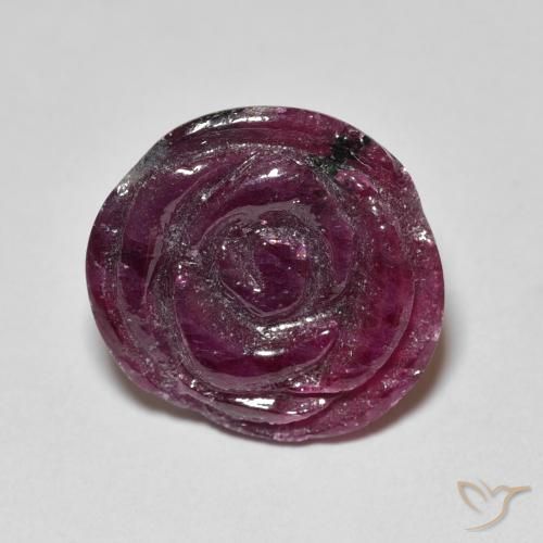 13.99ct 天然 ラズベリーレッド ルビーゾイサイト, フラワーカット, オペーク
