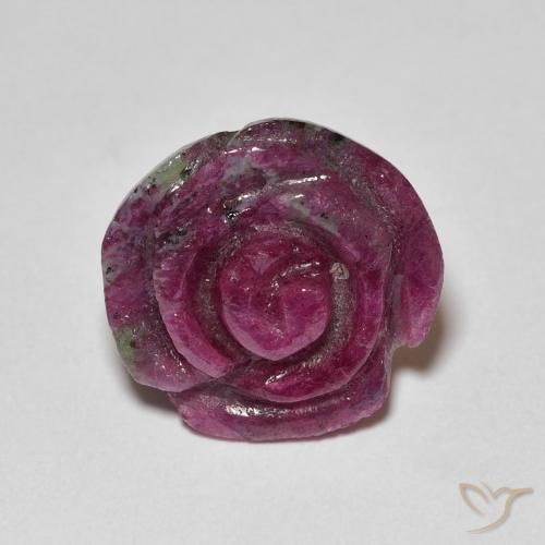 14.14ct 天然 マルチカラー ルビーゾイサイト, フラワーカット, オペーク