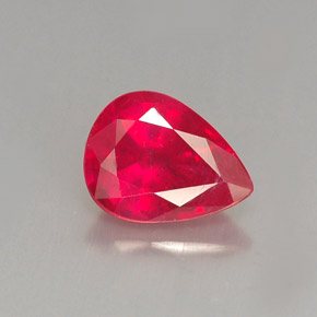 1.37カラットの天然ピンクレッドルビー（7.9×6 mm・洋梨の形）