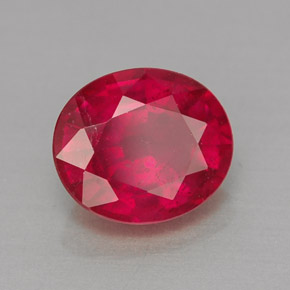 1.60カラットの天然ピンクレッドルビー（7.5×6.4 mm・オーバルカット）