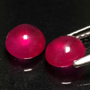 カラットの天然ピンクレッドルビー（5.98 mm・透明）
