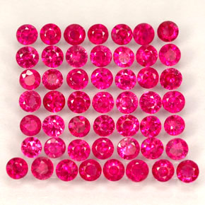 カラットの天然ピンクレッドルビー（1.75 mm・ラウンドカット）