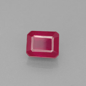 1.77カラットの天然ピンクレッドルビー（6.5×5.3 mm・エメラルドカット）