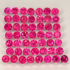 カラットの天然ピンクレッドルビー（1.58 mm・ラウンドカット）