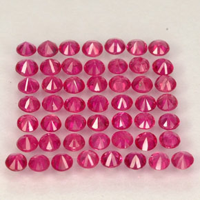 カラットの天然ピンクレッドルビー（1.58 mm・ラウンドカット）