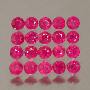 カラットの天然ピンクレッドルビー（2.64 mm・ラウンドカット）