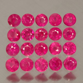カラットの天然ピンクレッドルビー（2.64 mm・ラウンドカット）