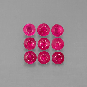 カラットの天然ピンクレッドルビー（2.58 mm・ラウンドカット）