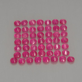 カラットの天然ピンクレッドルビー（1.72 mm・ラウンドカット）