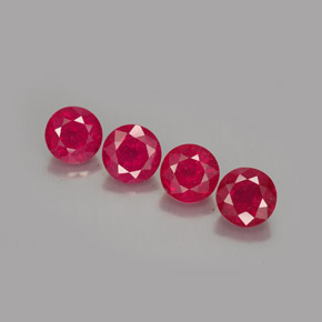 カラットの天然ピンクレッドルビー（6.12 mm・ラウンドカット）