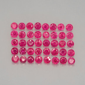 カラットの天然ピンクレッドルビー（1.88 mm・ラウンドカット）