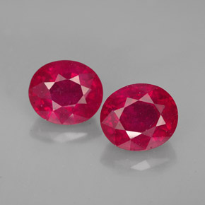 カラットの天然レッドルビー（7.4×6.4 mm・オーバルカット）