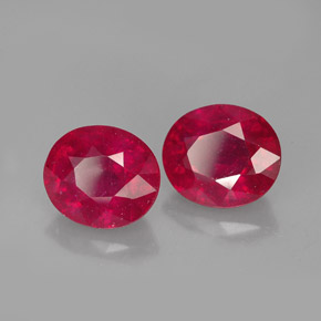 カラットの天然レッドルビー（7.4×6.4 mm・オーバルカット）