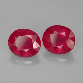 カラットの天然レッドルビー（7.4×6.4 mm・オーバルカット）