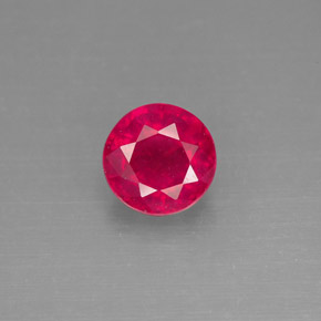 1.89カラットの天然ピンクレッドルビー（6.93 mm・ラウンドカット）