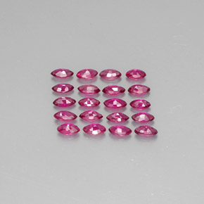 カラットの天然ピンクレッドルビー（3.7×1.9 mm・マーキス）