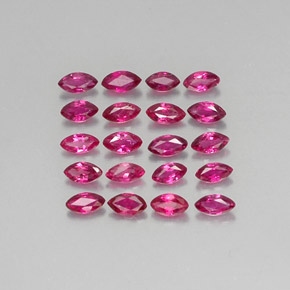 カラットの天然ピンクレッドルビー（3.8×2 mm・マーキス）