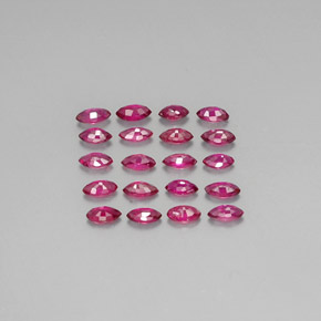 カラットの天然ピンクレッドルビー（3.8×2 mm・マーキス）