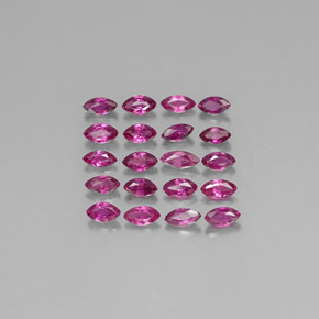 カラットの天然紫がかったピンクルビー（3.5×2 mm・マーキス）