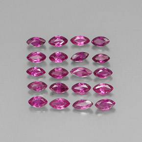 カラットの天然紫がかったピンクルビー（3.5×2 mm・マーキス）
