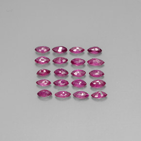 カラットの天然紫がかったピンクルビー（3.5×2 mm・マーキス）