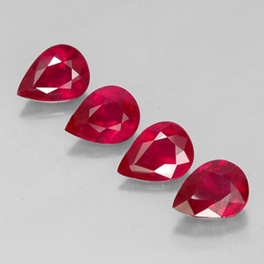 カラットの天然ピンクレッドルビー（8.1×6 mm・洋梨の形）