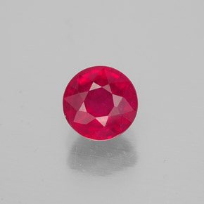 1.26カラットの天然ピンクレッドルビー（6.02 mm・ラウンドカット）