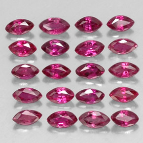 カラットの天然ピンクレッドルビー（3.6×2 mm・マーキス）