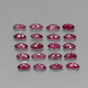 カラットの天然ピンクレッドルビー（3.6×1.9 mm・マーキス）