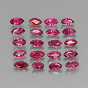 カラットの天然ピンクレッドルビー（3.5×2 mm・マーキス）