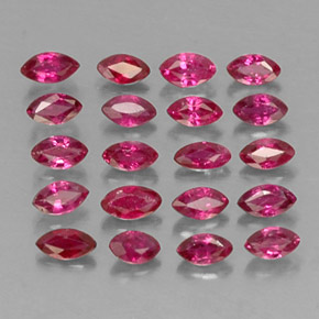 カラットの天然ピンクレッドルビー（3.5×2 mm・マーキス）